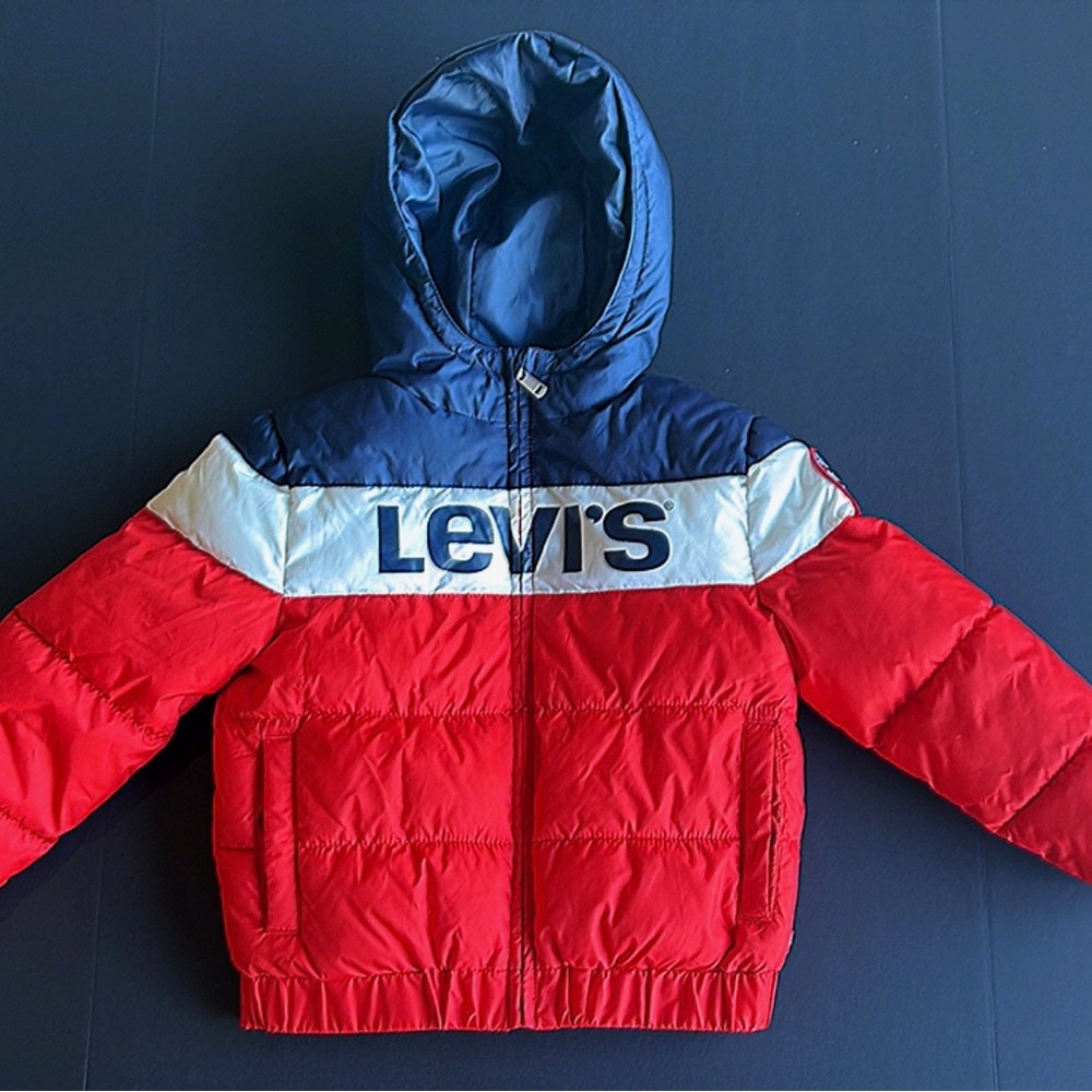 Levi's Red and Navy Hooded Jacket